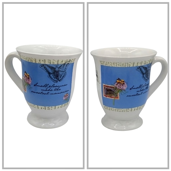 Serenity’s Garden Butterfly Bee Flower Quote Mug Pair Houston Harvest Hallmark - Picture 1 of 13